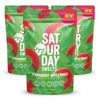 Swedish Candy: Saturday Sweets Strawberry Apple Rings (3.6oz)