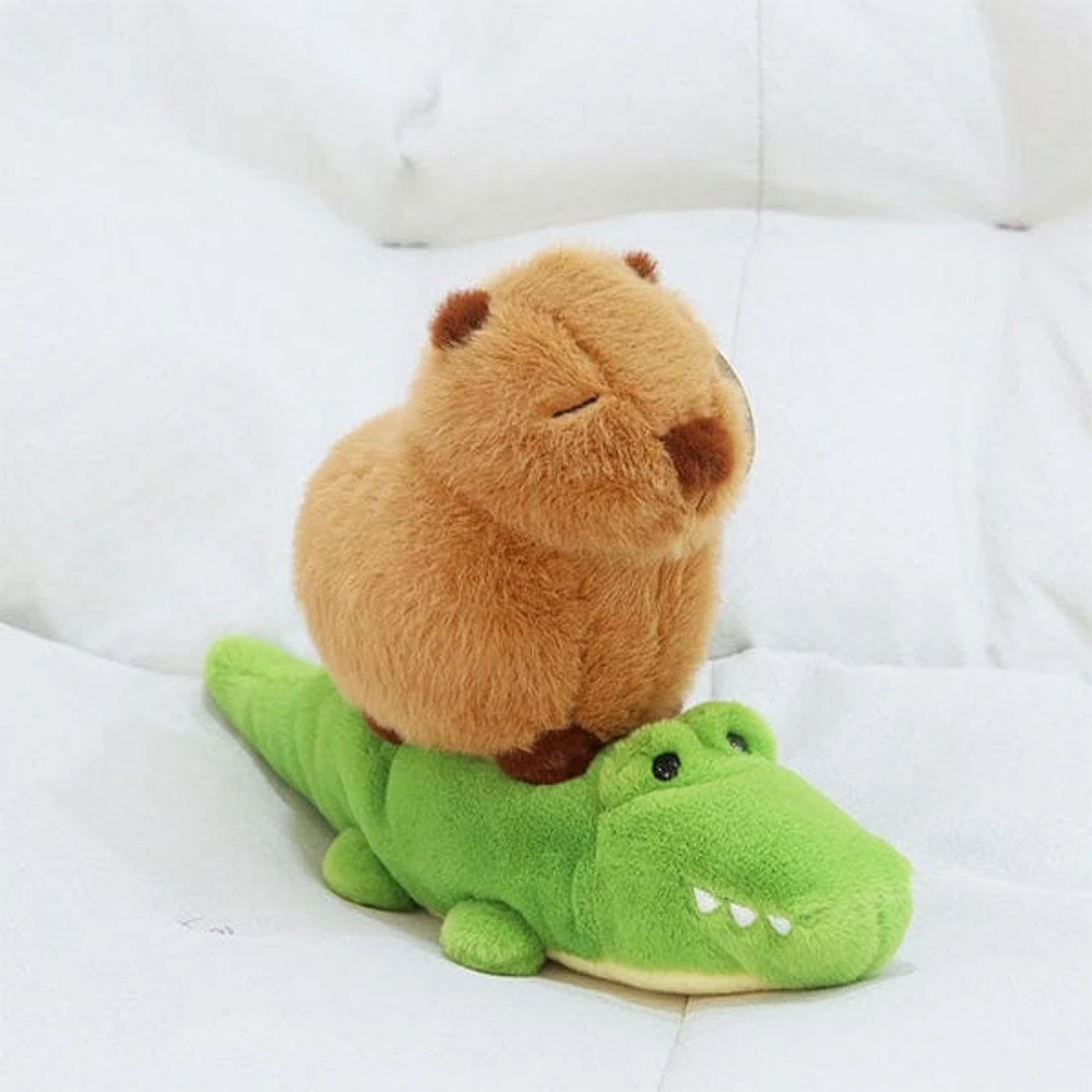 Capybara 9" Kawaii Plush Toy with Crocodile