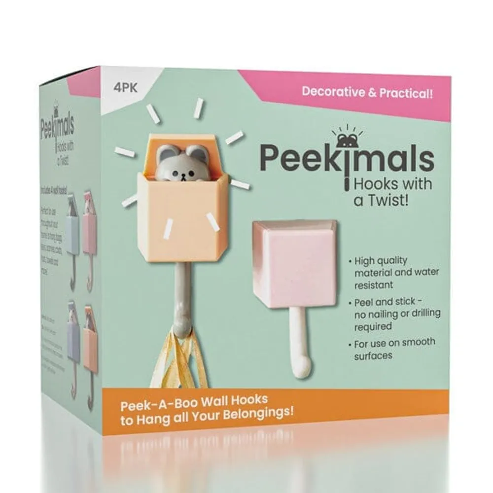 Peekimals: Kawaii Wall Hooks (4pc) | As Seen On TikTok!