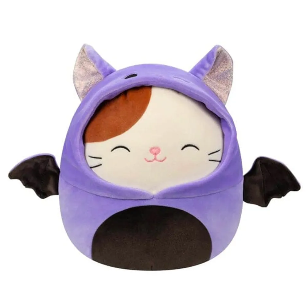 Squishmallows Calico Cat and Broomstick Halloween Plush Toy, 8 in