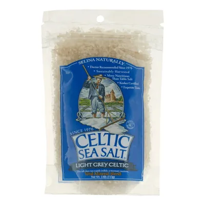 Selina Naturally: Celtic Sea Salt Resealable Bag (113g) Light Grey