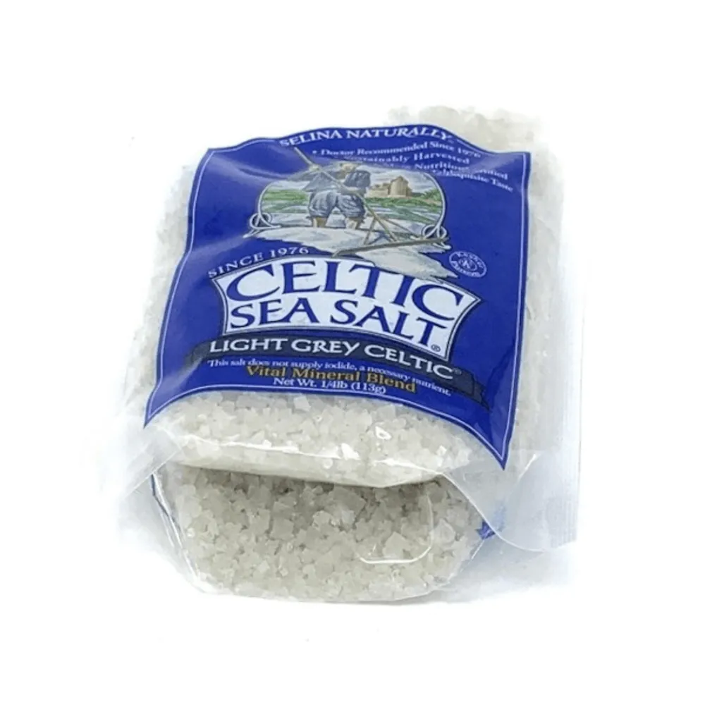 Selina Naturally: Celtic Sea Salt Resealable Bag (113g) Light Grey