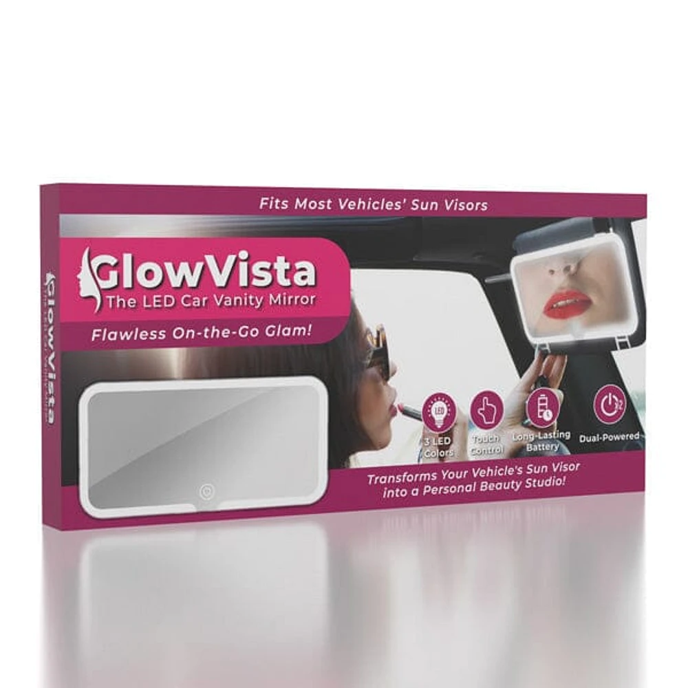 GlowVista: LED Car Vanity Mirror