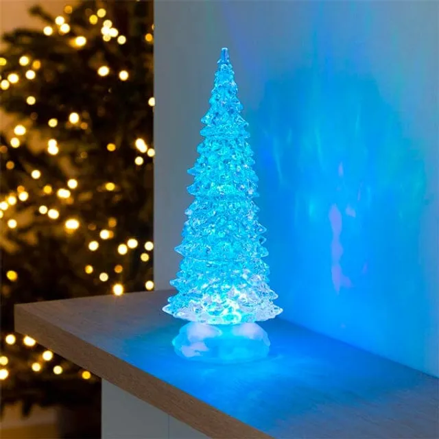 LitLuster Geometric LED Multi-Color Holographic Ornament | Christmas Tree