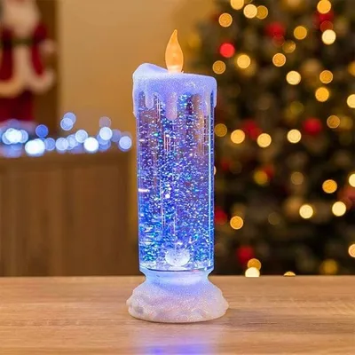 Festive Nights: LED Glitter Candle | Flameless & Color Changing!