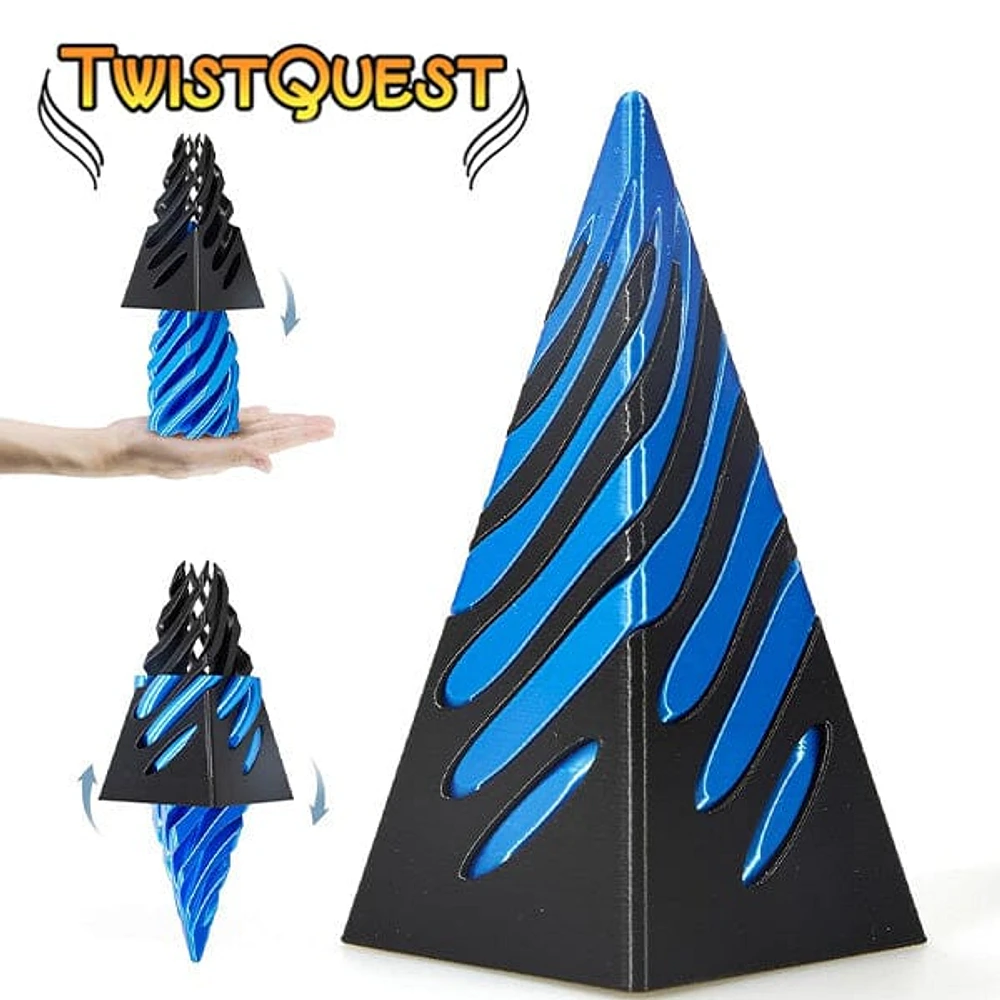 Twist Quest: 3D Printed Fidget Spiral Cone Toy ( & Black