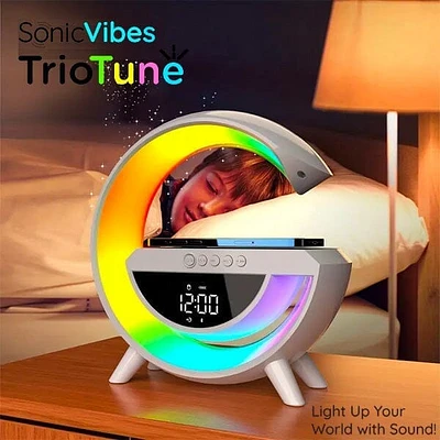 Sonic Vibes: 3-in-1 Triotunes Bluetooth Speaker w/ Charger & Digital Clock (Multiple Colors)