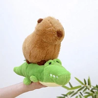 Capybara 9" Kawaii Plush Toy with Crocodile