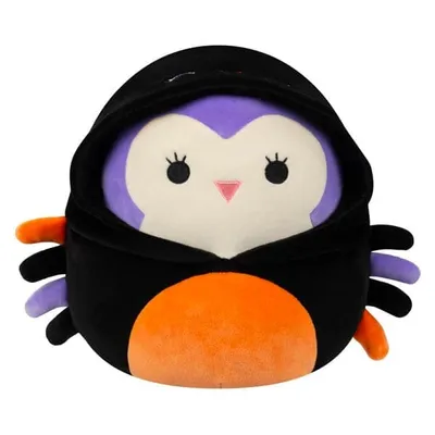 Squishmallows Plush Toys | 7.5" Halloween Costume Squad | Holly the Owl (Spider Costume)