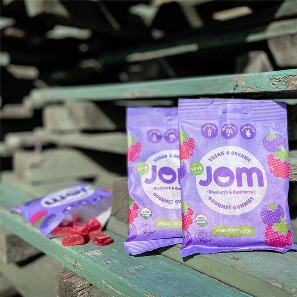 JOM Gourmet Gummies: Sour Blueberry & Raspberry (3.5 oz)