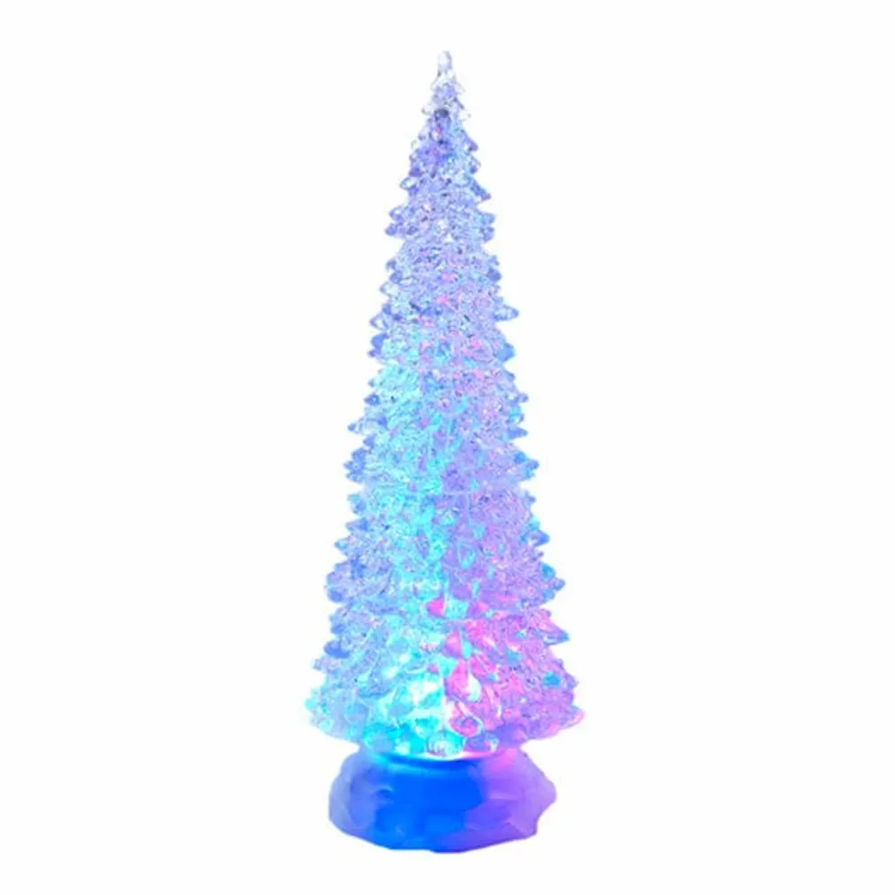 Showcase LitLuster Geometric LED Multi-Color Holographic Ornament, Christmas Tree
