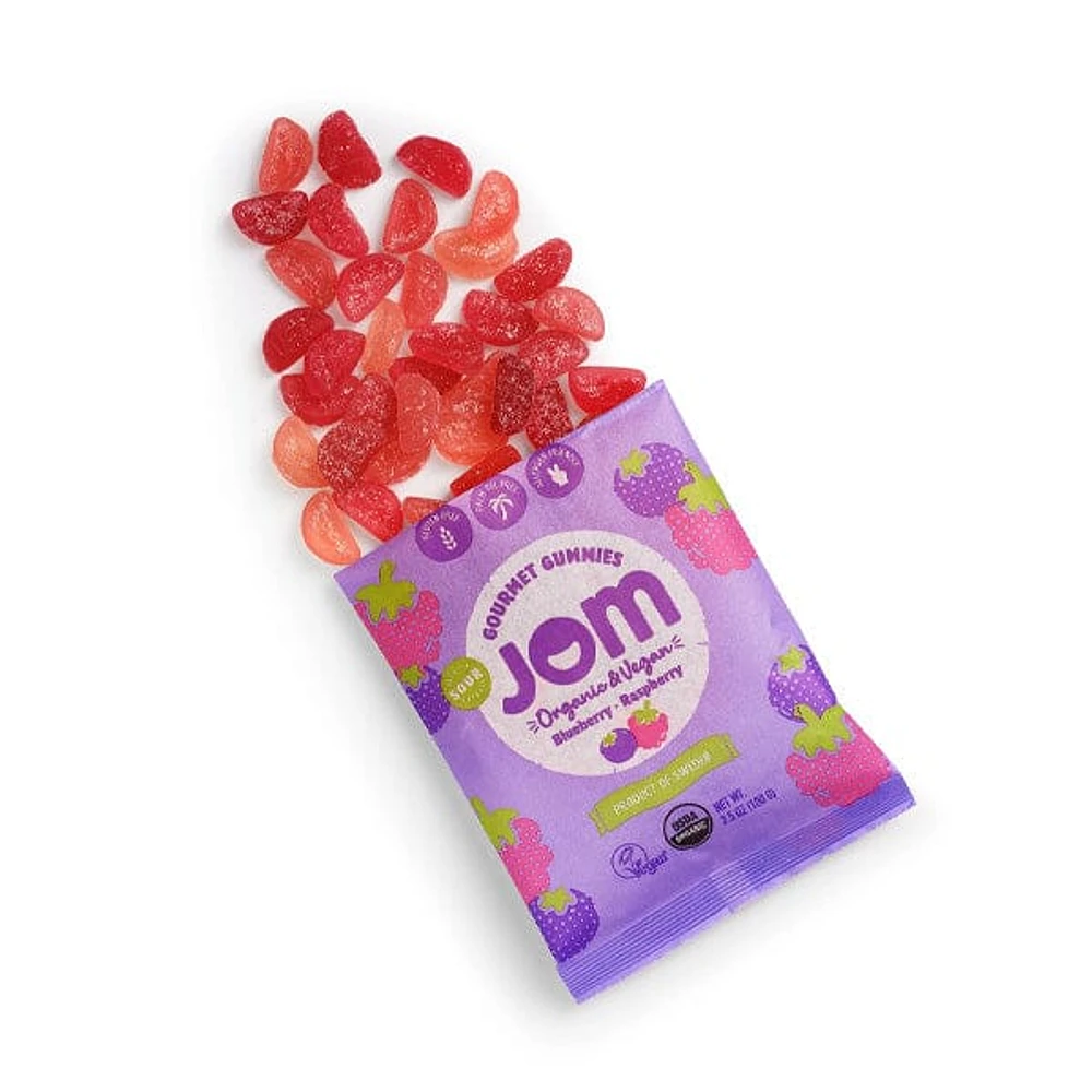 JOM Gourmet Gummies: Sour Blueberry & Raspberry (3.5 oz)