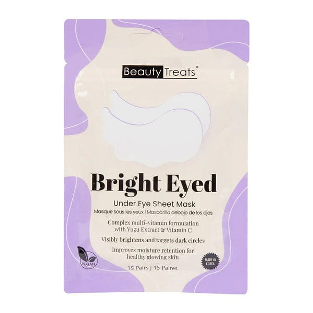 Beauty Treats® Bright Eyed Under Eye Sheet Mask (15 Pairs)