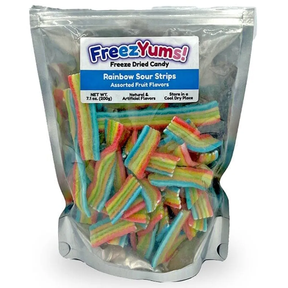 FreezYums! Freeze-Dried Rainbow Sour Strips Candy (200g)