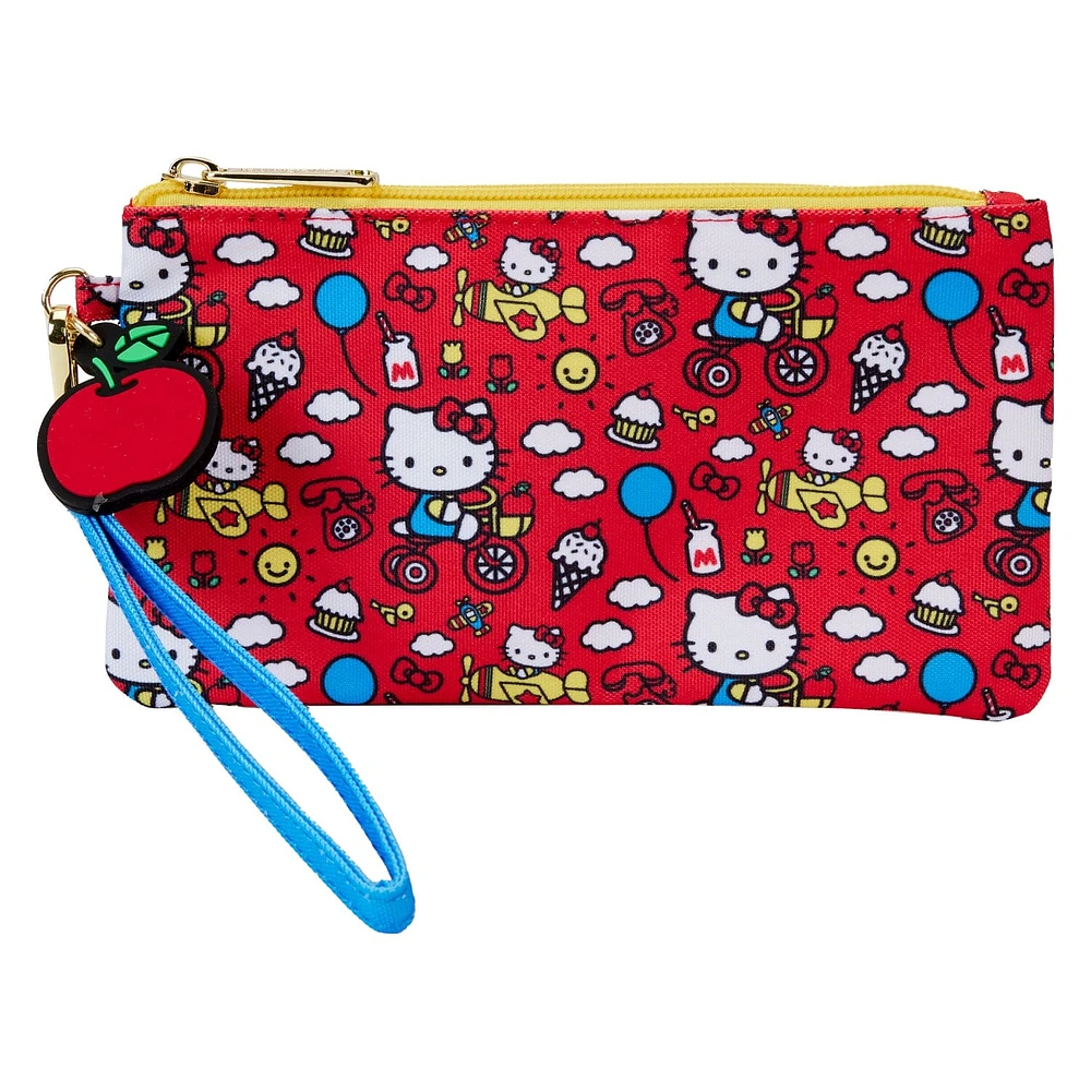 Loungefly x Hello Kitty 50th Anniversary: Classic AOP Nylon Pouch Wristlet