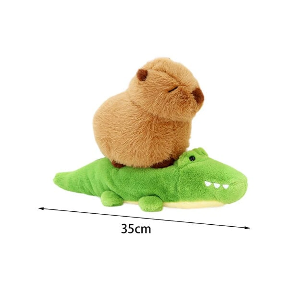 Capybara 9" Kawaii Plush Toy with Crocodile