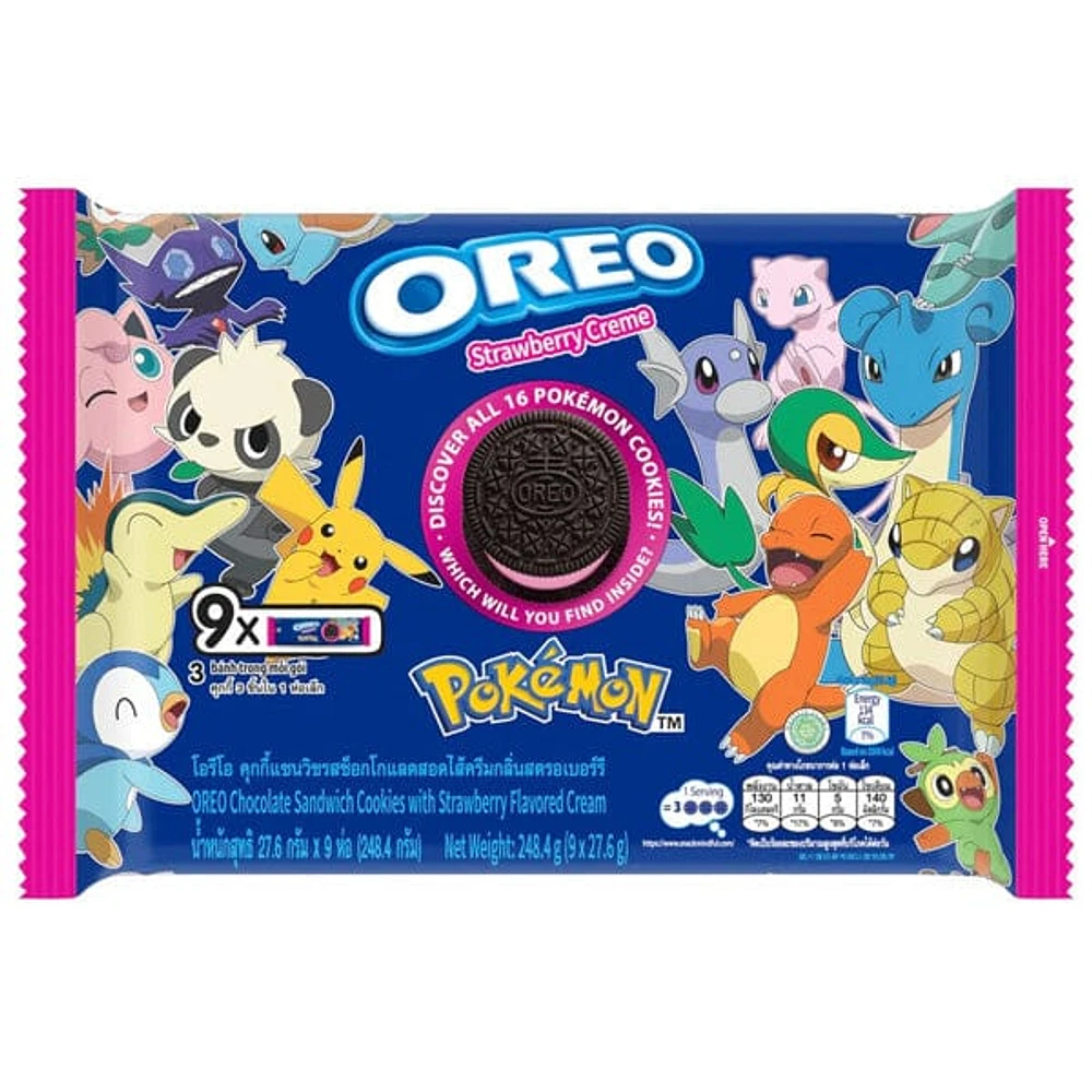 Pokémon x OREO: Chocolate Strawberry Sandwich Cookies (9pk) | Limited Edition