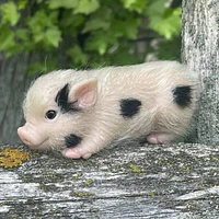 True Heart Treasures Reborn Animals: Patches The Spotted Piglet Realistic Mini Silicone Newborn Baby Pig