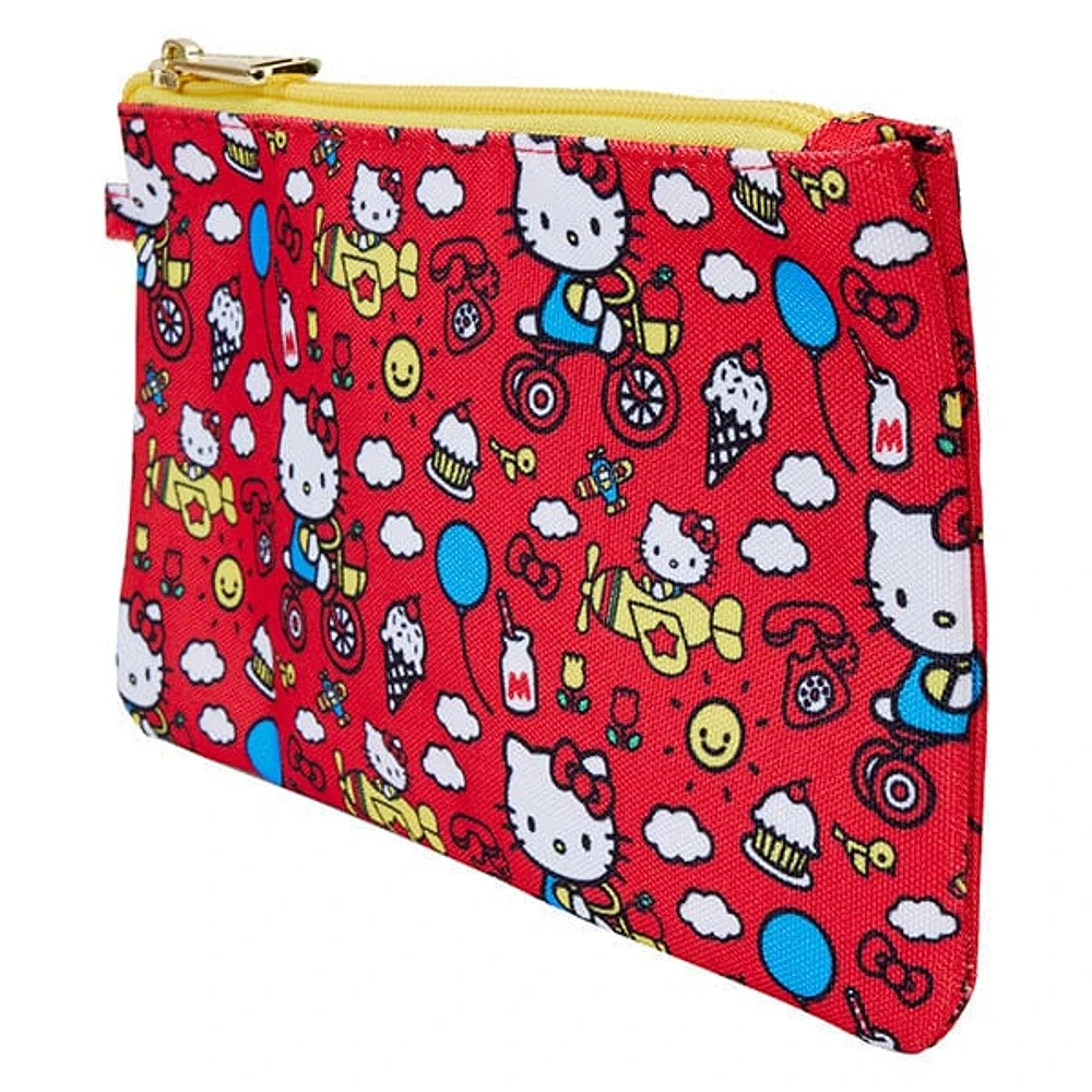 Loungefly x Hello Kitty 50th Anniversary: Classic AOP Nylon Pouch Wristlet