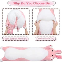 Long Animal Plush Toy Styles (3FT Long!) | Pink Bunny