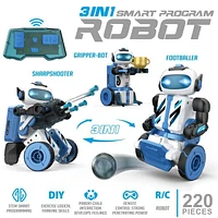 BrainyBotz (220pc) | 3-in-1 DIY Smart STEM Robot Building & Programming Kit