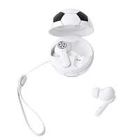 SoundLogicXT Sports Themed TWS Bluetooth Earbud Headphones w/ Charging Case (Soccer or Basketball)