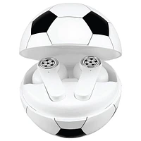 SoundLogicXT Sports Themed TWS Bluetooth Earbud Headphones w/ Charging Case (Soccer or Basketball)