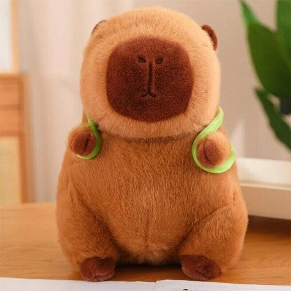 Capybara 9" Kawaii Plush Toy with Turtle Backpack