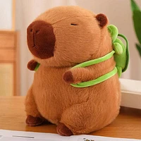 Capybara 9" Kawaii Plush Toy with Turtle Backpack