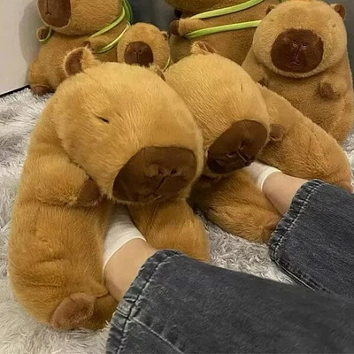 Capybara Plush Fluffy Animal Slippers