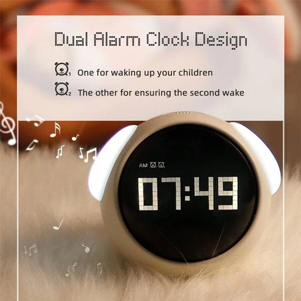 GleamGreet Digital Cute Face Alarm Clock