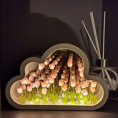 TulipGlo | LED Cloud Mirror Tulip Lamp