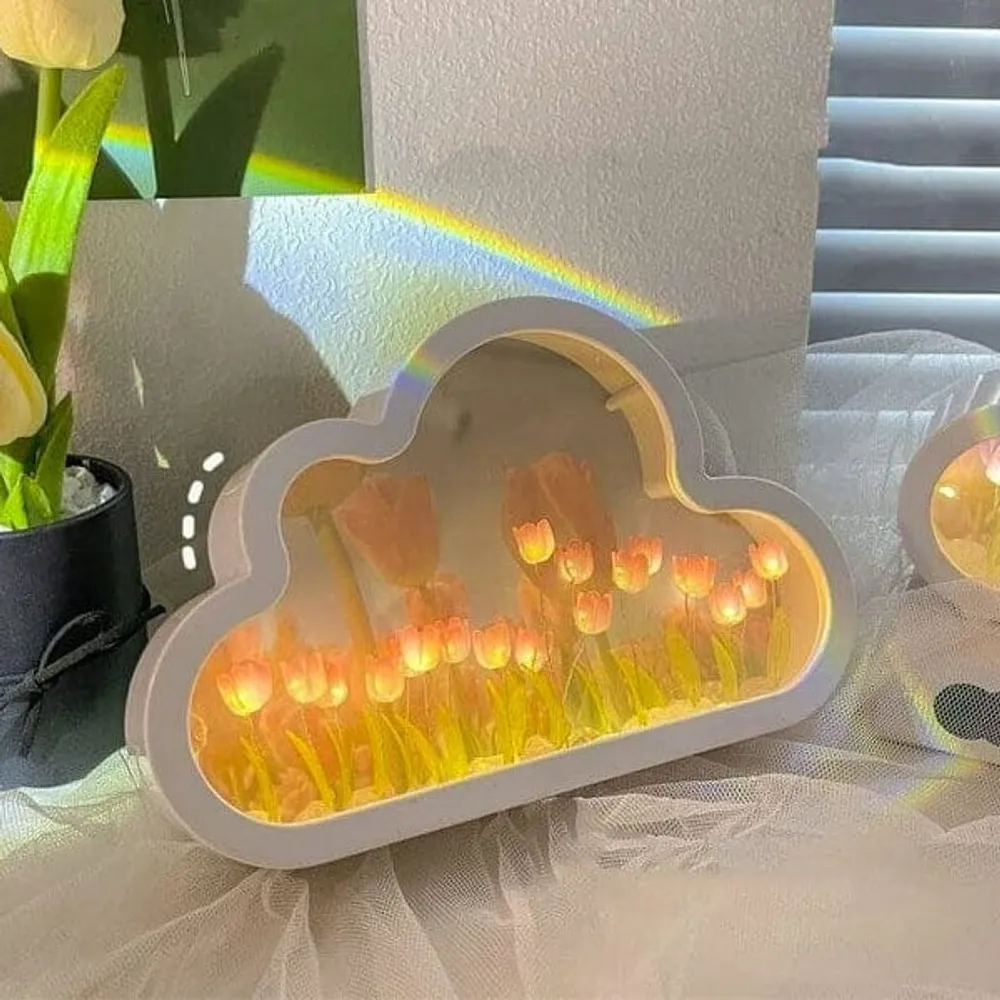 TulipGlo | LED Cloud Mirror Tulip Lamp