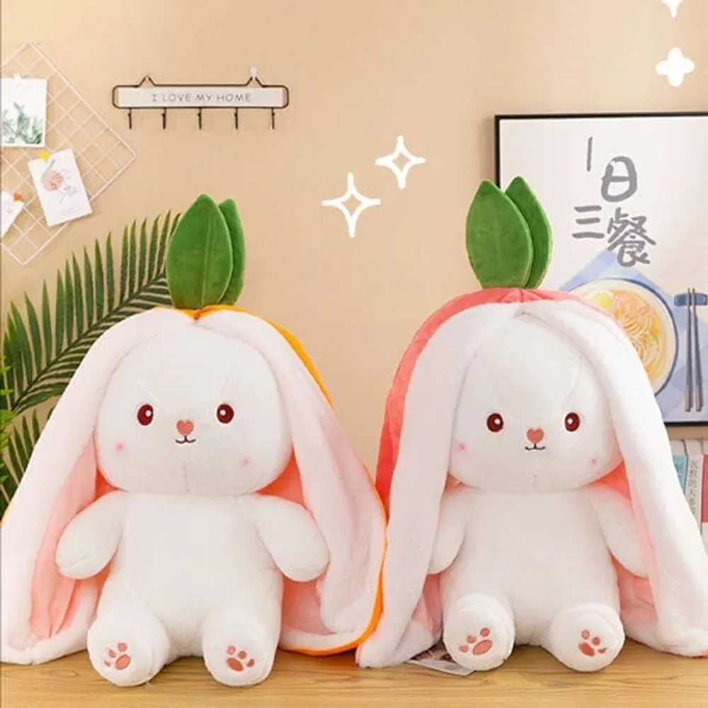 Flopsymates: Convertible 14" Bunny Plush Toys | Strawberry Or Carrot