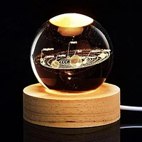 CelestiaGlow LED Crystal Ball With Wooden Base (Multiple Styles)