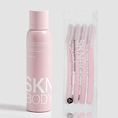 SknBody Hair Identifier Spray (4.0oz) & Facial Razors (4pk) Dermaplaner Bundle