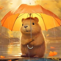 Studio Art Diamond Painting Full Coverage "Capybara Puddle Play" (40cm x 40cm)