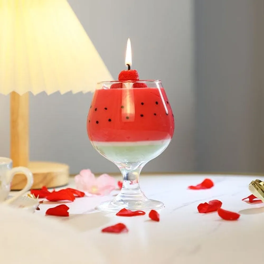 Hidden Gems Strawberry Drink Novelty Candle (1 Ring Inside)