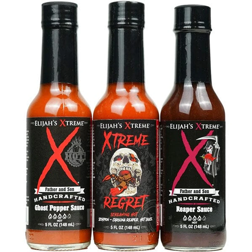 Elijah's Xtreme Trio Hottest Hot Sauce Gift Set (3 x 5 fl.oz.)