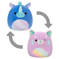 Squishmallows Flip-A-Mallows 5" Reversible Plush Toy Lexis The Red Panda & Romano The Hippocampus