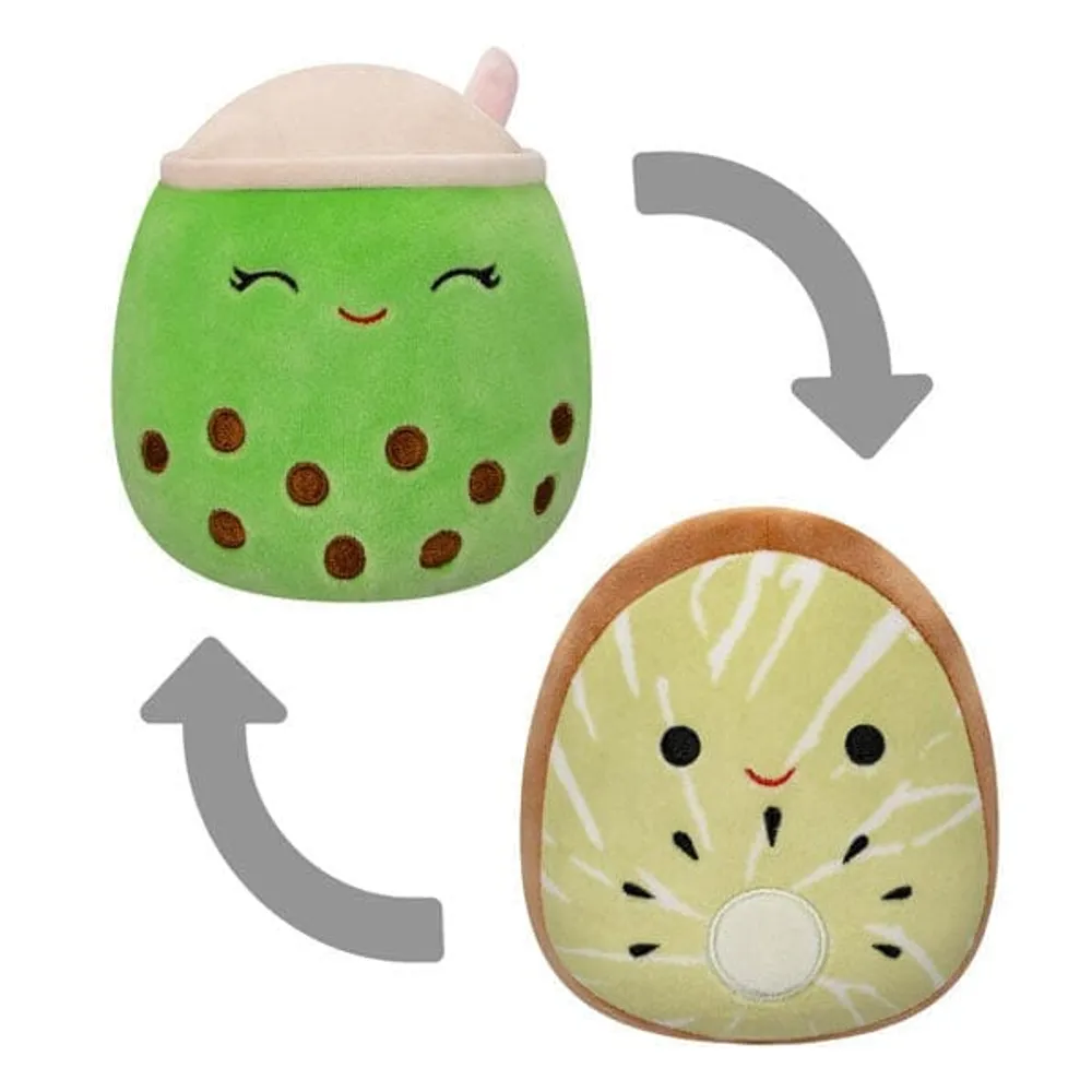 Squishmallows Flip-A-Mallows 5" Reversible Plush Toy | Kachina the Kiwi & Sevda the Boba