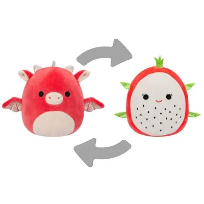 Squishmallows Flip-A-Mallows 5" Reversible Plush Toy | Delita the Dragonfruit & Baiden the Dragon