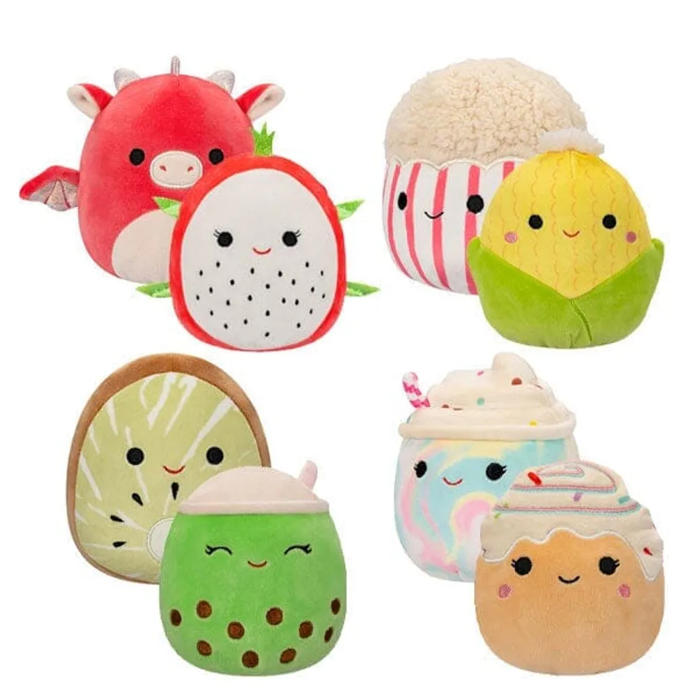 Squishmallows Flip-A-Mallows 5" Reversible Plush Toy | Delita the Dragonfruit & Baiden the Dragon