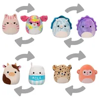 Squishmallows Flip-A-Mallows 5" Reversible Plush Toy | Ronnie the Cow & Melly the Milk Carton