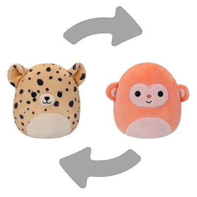Squishmallows Flip-A-Mallows 5" Reversible Plush Toy | Lexie the Cheetah & Elton the Monkey