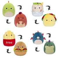 Squishmallows Flip-A-Mallows 5" Reversible Plush Toy Carl The Cheeseburger & Floyd The French Fries