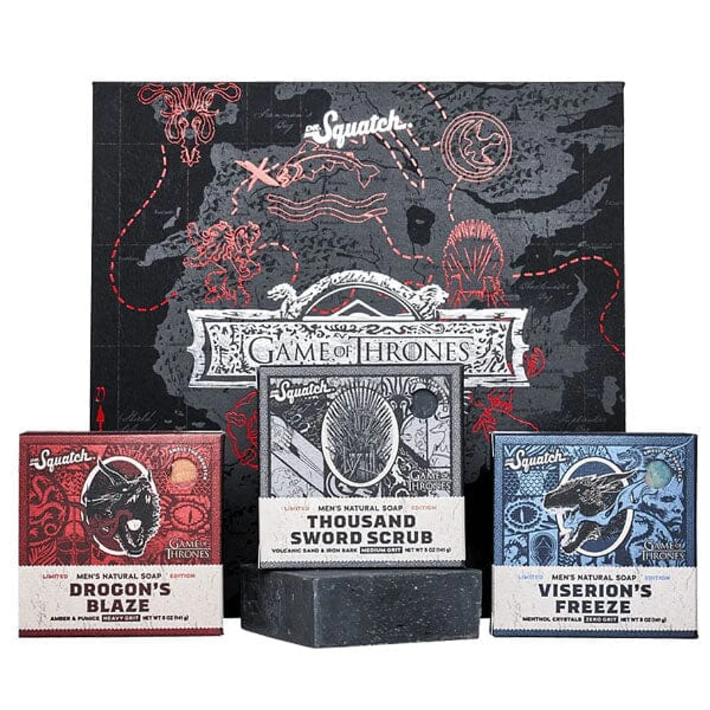 Dr. Squatch® Game Of Thrones™ Collection 3-Pack Box All-Natural Bar Soap For Men Limited Edition