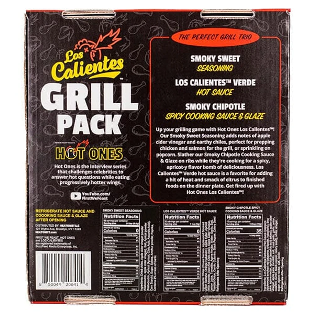 Hot Ones® Los Calientes Grill Pack (3 Bottles) As Seen On Youtube