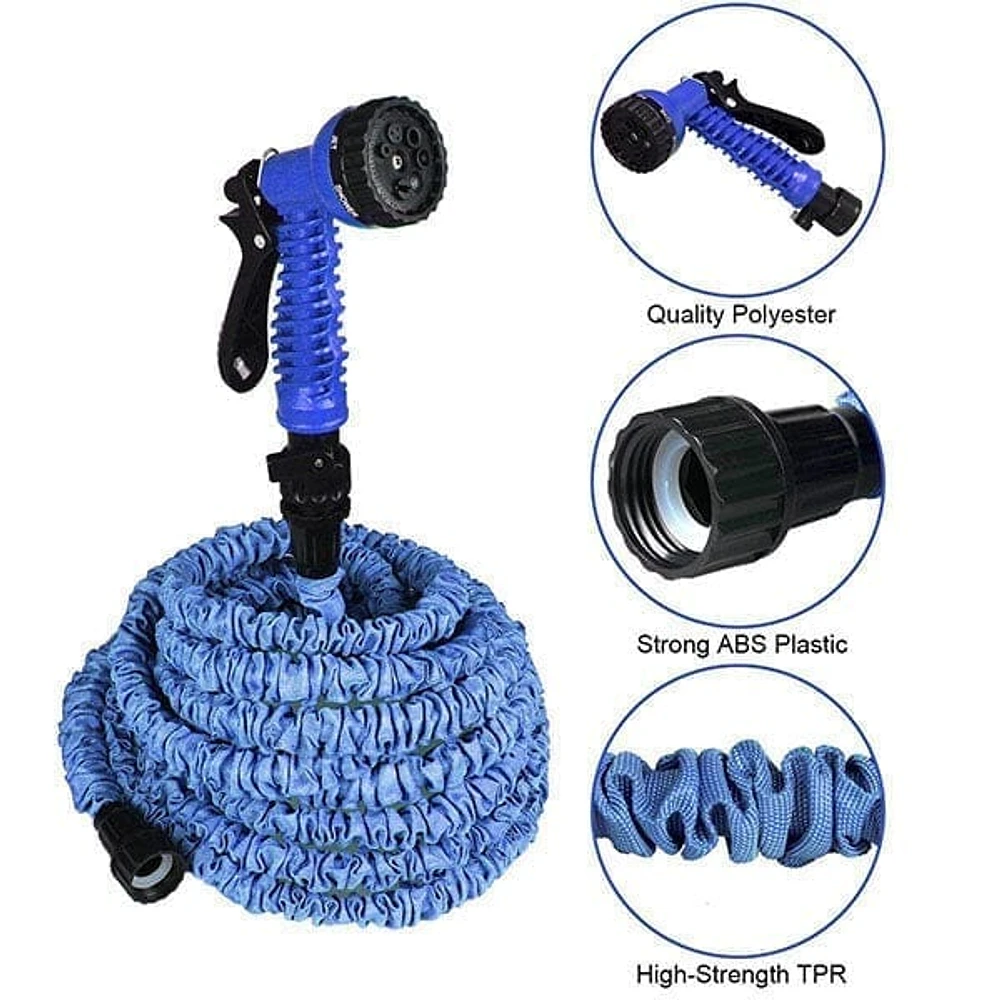 GRO-Hose BLUE | 75ft Expandable Hose With Sprayer Nozzle