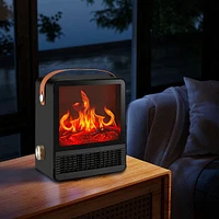 HeatMatez Portable Ceramic Heater With Real Flame!